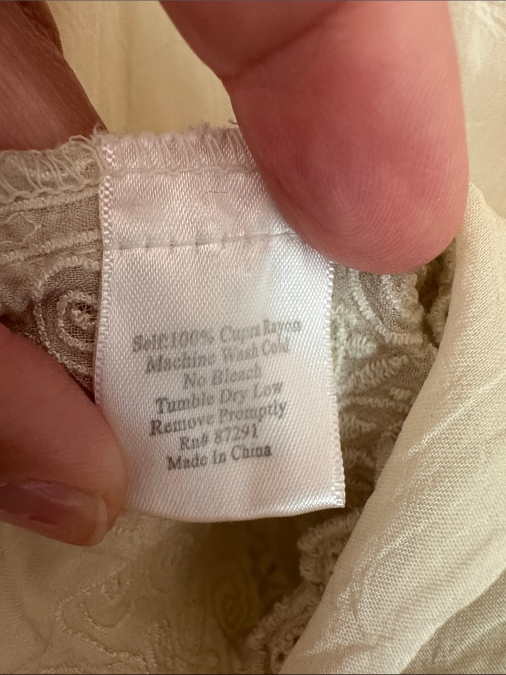 Johnny Was Cream Lace & Pintuck Button-Front Blouse - Picture 8 of 12